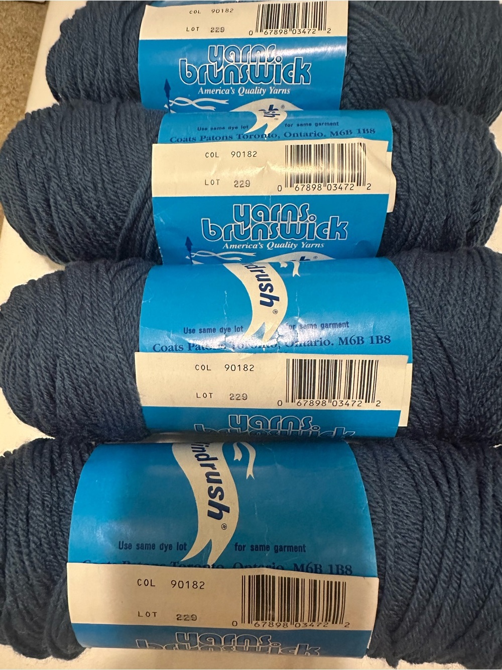 Vintage Yarns Brunswick Windrush - Matching 4-Skein Lot (Dye Lot 229